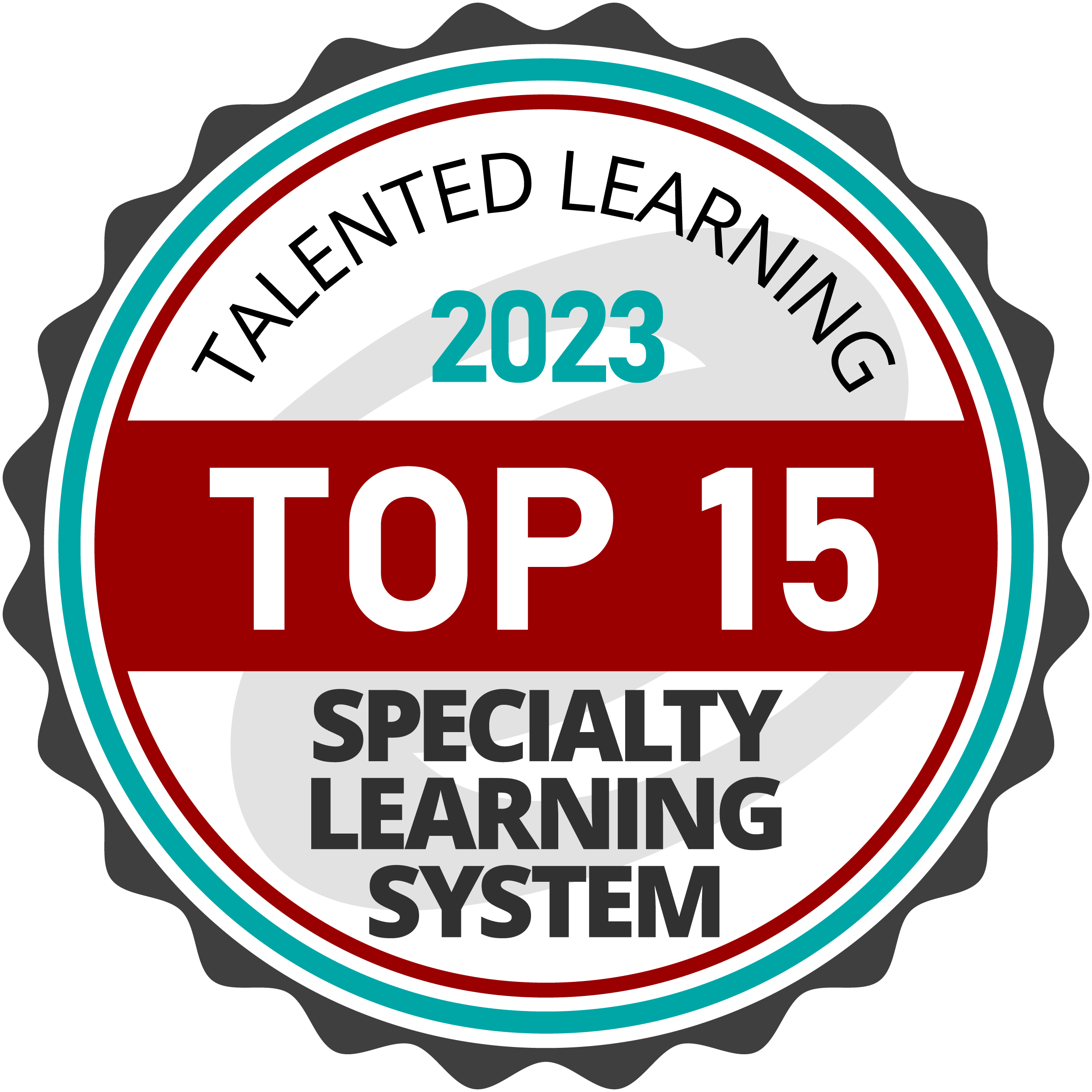 Top 15 Specialty Learning System Award Badge from Talented Learning
